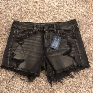American eagle distressed midi shorts